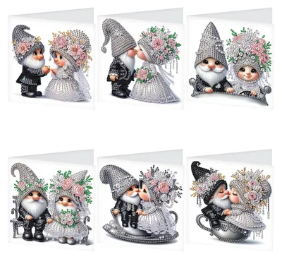 6 Diamantmalerei Grußkarten mit Umschlägen, Weihnachtskarten