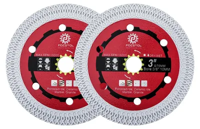 Produktbild von Diamant-Trennscheibe – 2 Stück, 75 mm, für Keramikfliesen und Marmor