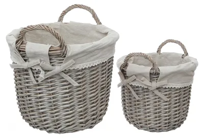 Immagine prodotto di Elzusha - Set di 2 cesti portaoggetti in vimini