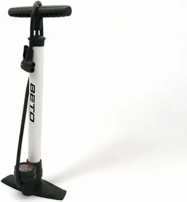 Produktbild von Weiße Fahrradluftpumpe Standpumpe Beto für Sclaverand Auto Blitz Dunlop Ventil