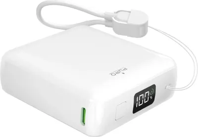 Zdjęcie produktu dla Powerbank Puro 10000Mah 20W Usb-C Usb-A Z Wyświetlaczem I Wbudowanym Kablem Usb-C - Biały