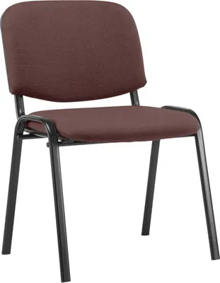 Produktbild von Stapelstuhl – Konferenzstuhl – Bequemer Sitz – Strapazierfähiger Stoff – Gestell aus schwarzem Metall | Farbe: Braun