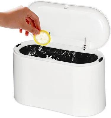 Obrázok produktu pre Malý biely plastový koš na odpadky do kúpeľne