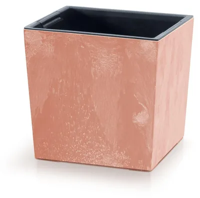 Produktbild von Blumentopf URBI SQUARE LOW BETON-EFFEKT mit Einsatz 30 cm - Farbe: terrakotta