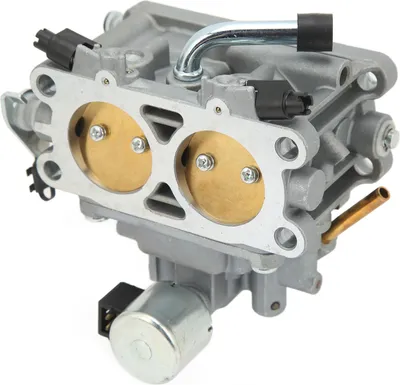 A close-up studio shot of a carburetor.