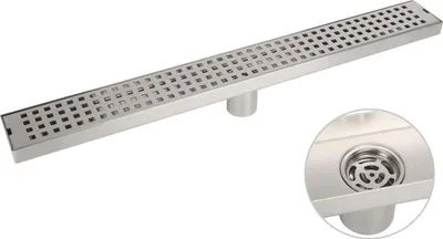 Productafbeelding van Famanu douchebak, 60 cm, complete set, roestvrij staal, met afvoerrooster, voor de badkamer