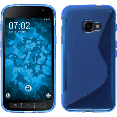 Produktbild von PhoneNatic Case kompatibel mit Samsung Galaxy Xcover 4 / 4s - blau Silikon Hülle S-Style Cover