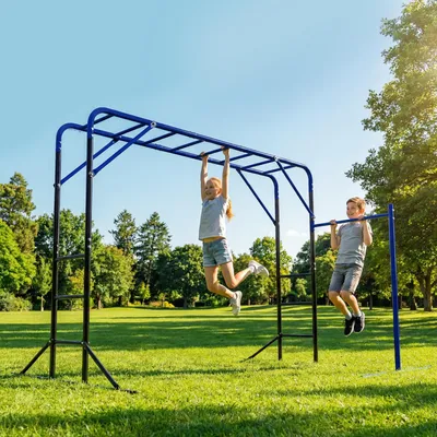 Produktbild von Klettergerüst Outdoor mit Klimmzugstange, Kletterturm Stahl, pulverbeschichtet, Schwarz | 250 x 190 x 180 cm | bis 150 kg | ab 3 Jahre