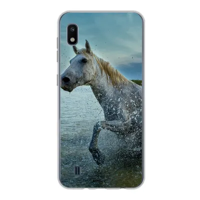 Produktbild von MuchoWow® Handyhülle Schutzhülle Hülle für Samsung Galaxy A10 Pferd - Wasser - Tropfen Silikon Softcase Handy Hülle - Schutzhülle
