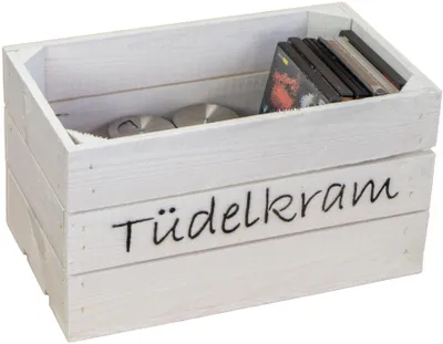 Produktbild von Holzkiste "Hilde" weiß Tüdelkram