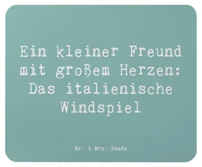 Produktbild von Mr. & Mrs. Panda Mousepad Spruch Italienisches Windspiel - Meeresbrise - Geschenk, Mauspad, Mouse Pad, Hund, mousematte, Piccolo Levriero Italiano, Hunderassen Vielfalt