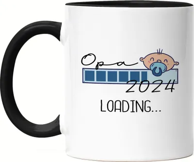 Produktbild von Opa Loading 2024 Tasse Schwarz für werdende Opas zur Geburt Enkel Enkelin Babynews Ich werde Opa Geschenk Tasse