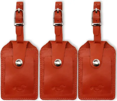 Produktbild von Safekeepers Kofferanhänger – 3 Stück – Gepäckanhänger – Reiseanhänger – Gepäcklabels – Leder