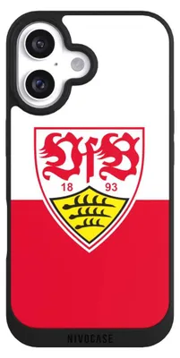Produktbild von NIVOCASE Handyhülle für Apple iPhone 16  Hülle NIVOpure Case Schwarz Logo Offizielles Lizenzprodukt VfB Stuttgart