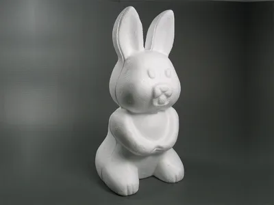 Produktbild von Styropor Hase 24cm weiß basteln bemalen Ostern Frühling Pailletten bekleben