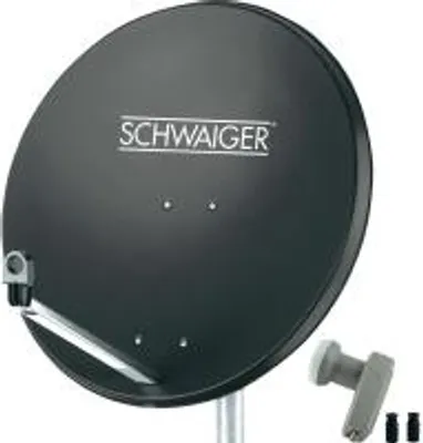 Zdjęcie produktu dla SCHWAIGER SAT Anlage 80 cm 2 Teilnehmer Twin-LNB Anthrazit