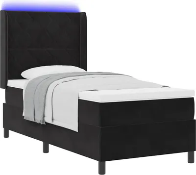 Obrázok produktu pre Posteľ s pružinovým rámom Čierna 90 x 200 cm Zamat