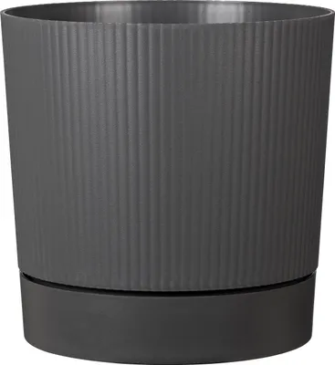 Produktbild von Scheurich LINO+, Pflanzgefäß aus Kunststoff, Farbe: Metallic Grey, 39 cm Durchmesser, 38 cm hoch, 32 l Vol.