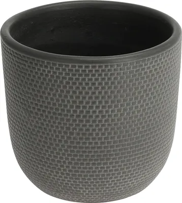 Obrázok produktu pre Kvetináč Weave M (14,5x14,5x14 cm) - tmavosivý, s matnou štruktúrou