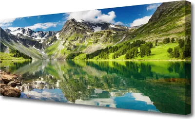 Produktbild von Tulup Leinwand-Bilder 125x50 Wandbild Canvas Kunstdruck Berg See Landschaft