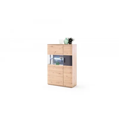 Produktbild von Highboard HARPER MADANG BHT 90x134x37 cm braun Hochkommode