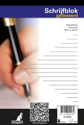 Obrázok produktu pre kangaro K-5505 kangaro Notizblock DIN A5, liniert, 100 Blatt