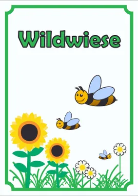 Produktbild von Schild Wildwiese hochkant A4 Rückseite selbstklebend