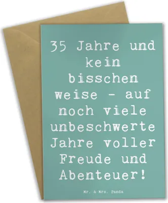 Produktbild von Mr. & Mrs. Panda Klappkarte Spruch 35. Geburtstag - Meeresbrise - Geschenk, dankeskarten, Beileidskarte, Jubiläum, weihnachtskarten, Lächeln, besondere Freude, Alter