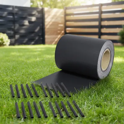 Produktbild von 35M PVC Zaunfolie Anthrazit Sichtschutz Rolle blickdicht Doppelstabmatten Zaun
