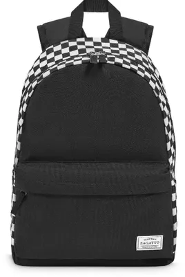 Obrázek produktu pro Batoh jednokomorový s motivem šachovnice dámský / pánský, ZAGATTO, A4, nastavitelné popruhy, batoh pro mládež, 20L, 45x30x15 / ZG766