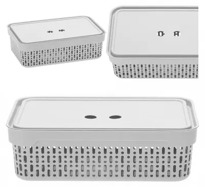 Zdjęcie produktu dla Jagiełło Koszyk Organizer Z Pokrywką Ażurowy Szary 30×20×9 Cm