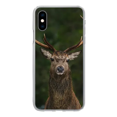 Produktbild von MuchoWow® Handyhülle Schutzhülle Hülle für iPhone X Hirsch - Geweih - Natur Silikon Softcase Handy Hülle - Handyhülle