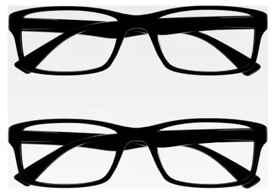 Produktbild von PEP Lesebrille für Damen und Herren - 2er-Pack - Große Rechteckige Brille - Komfortable Federscharniere - Kratzfest - Schwarz - UVR +1,00