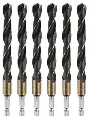 Obrázek produktu pro Sada spirálových vrtáků, 6 kusů, šestihranná stopka, průměr 12 mm