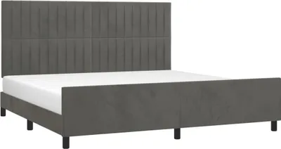 Immagine prodotto di vidaXL Struttura letto senza materasso grigio scuro 200x200 cm velluto