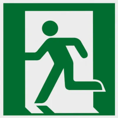 Produktbild von Hinweisschild Notausgang links" 150x150 mm nachtleuchtend"