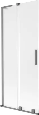 Zdjęcie produktu dla Mexen Velar L parawan nawannowy 2-skrzydłowy rozsuwany 80 x 150 cm, szron, gun metal - 896-080-003-31-95