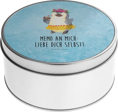 Produktbild von Mr. & Mrs. Panda Metallbox Pinguin Kokosnuss - Eisblau - Geschenk, keksdosen, Kaffeedose, Aloha, Keksdose, zuckerdose, Blechdose, Urlaub, glücklich