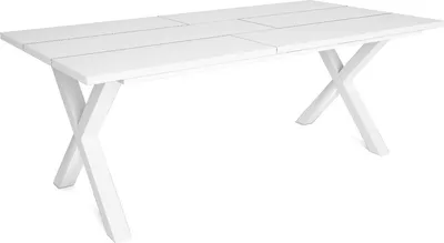 Produktbild von Happyment Esstischl Divine - X-Gestell Weiß - Ecktisch - Rechteckig - 4 bis 8 Personen - Massivholz