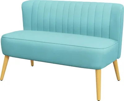 Produktbild von Sofa Retrodesign 2-Sitzer-Sofa, Holzbeine, 117 cm x 56,5 cm x 77 cm, Grün