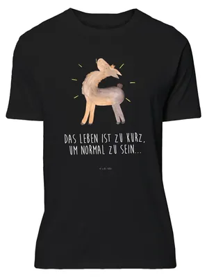 Produktbild von Mr. & Mrs. Panda Tshirt Lama Stolz - Schwarz - Geschenk, Hippie, Neustart, Lustiges T-Shirt, S, Shirt, Family, Familie, mit Spruch, Lamas