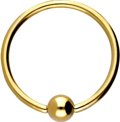 Produktbild von Intim-Piercing, Septum Piercing Titan Klemmkugelring Farbe: Gold + Kugelgröße: 6mm Innendurchmesser: 22mm + Stabstärke: 1,6mm