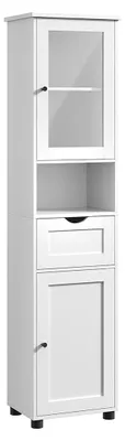 Image de Armoire de salle de bain avec étagère – Blanche – 30 x 40 x 165 cm