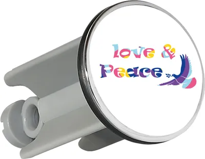 Produktbild von Huuraa Waschbeckenstöpsel Love & Peace 4cm höhenverstellbar Abflussstopfen Geschenkidee