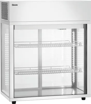 Produktbild von Bartscher Kühltheke 7450 2E Edelstahl-Glas Umluftkühlung LED Glasschiebetüren 805x445x935 mm