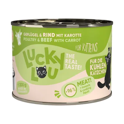Produktbild von Lucky Lou Lifestage Kitten Geflügel & Rind 6x 200 g