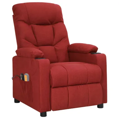 Produktbild von vidaXL Massagesessel Elektrisch Weinrot Stoff
