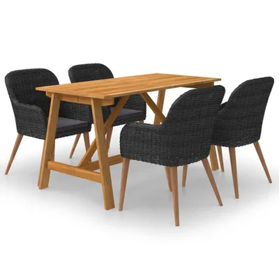 Produktbild von 5-tlg. Garten-Essgruppe Schwarz