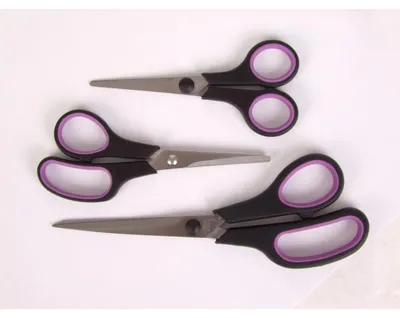 Produktbild von 12x 3er Scheren-Set ergonomisch Edelstahl Haushalt basteln versch. Größen 36 Stück