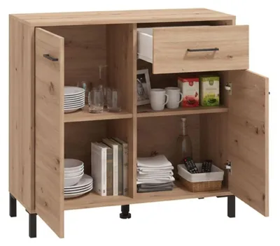 Produktbild von Laerruu - Schrank, 93x40x90h cm Eiche Braun, ein Schublade